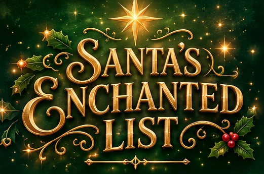 Santa's Enchanted List — official gold logo